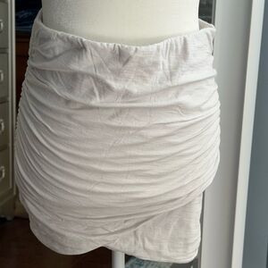 James Perse White Ruched Pencil Skirt